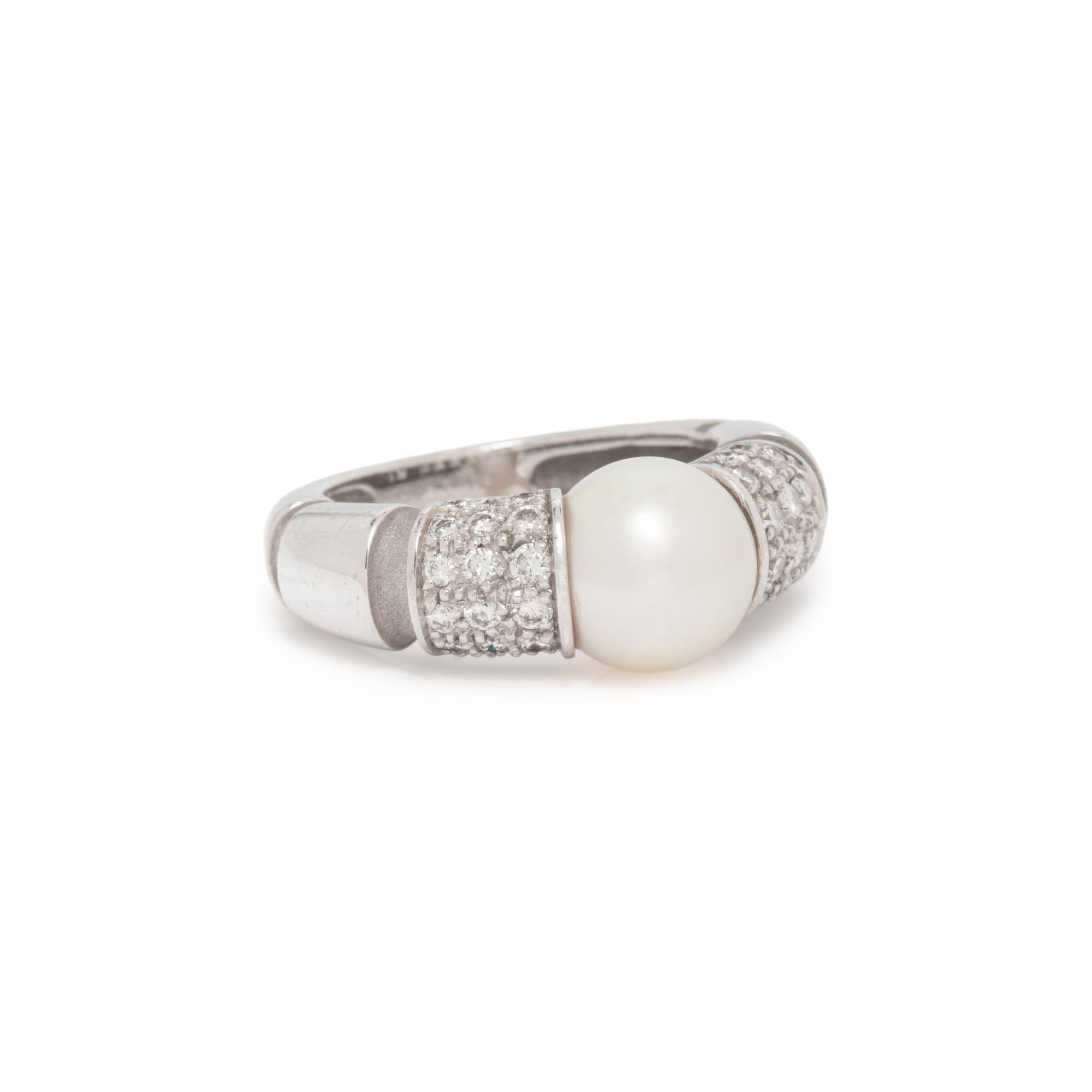 MAUBOUSSIN, PARIS, CULTURED PEARL AND DIAMOND RING
