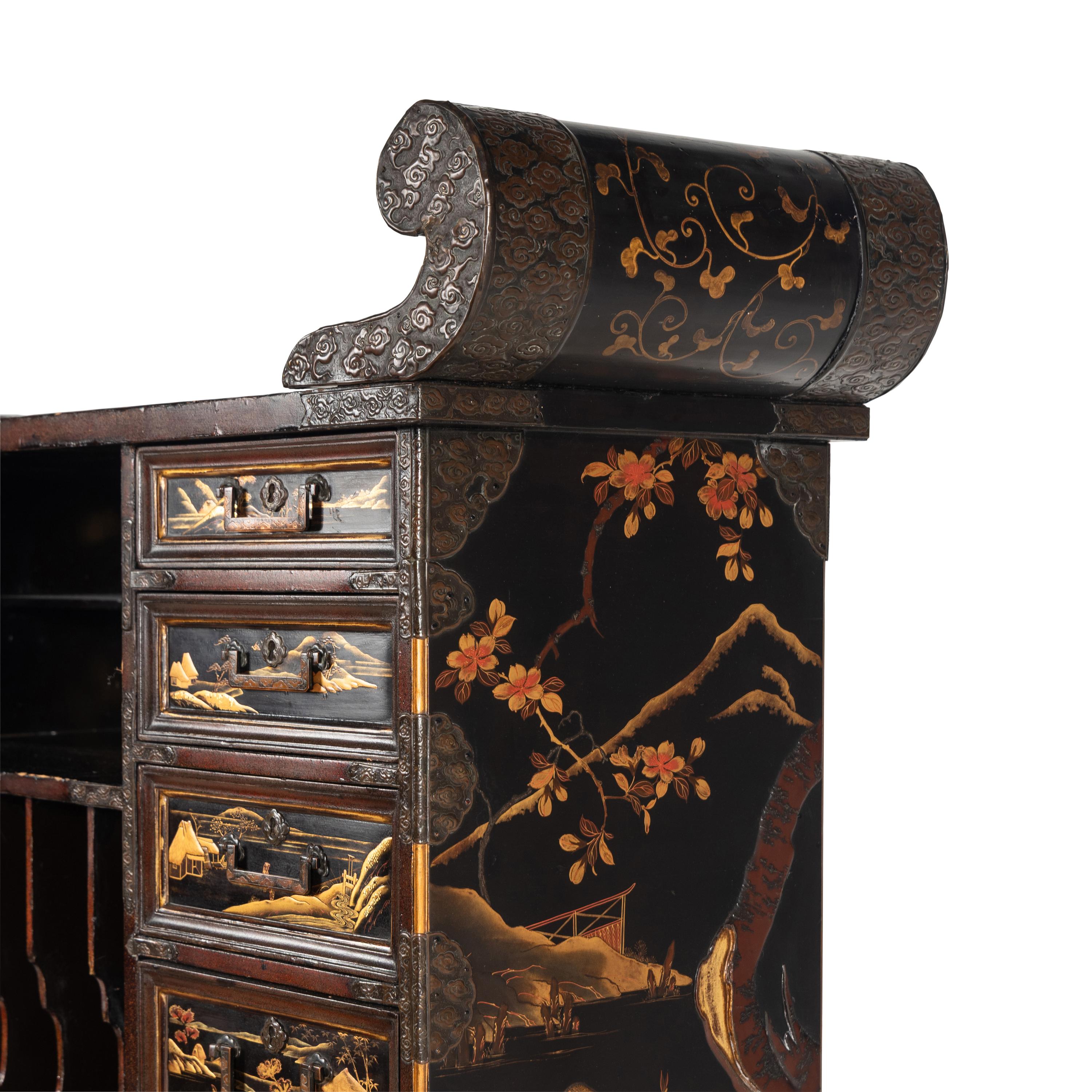 A Japanese Lacquer Bureau Cabinet