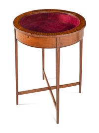 An Edwardian Satinwood Vitrine Table