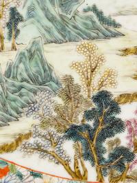 A Chinese Famille Rose Porcelain Wall Panel