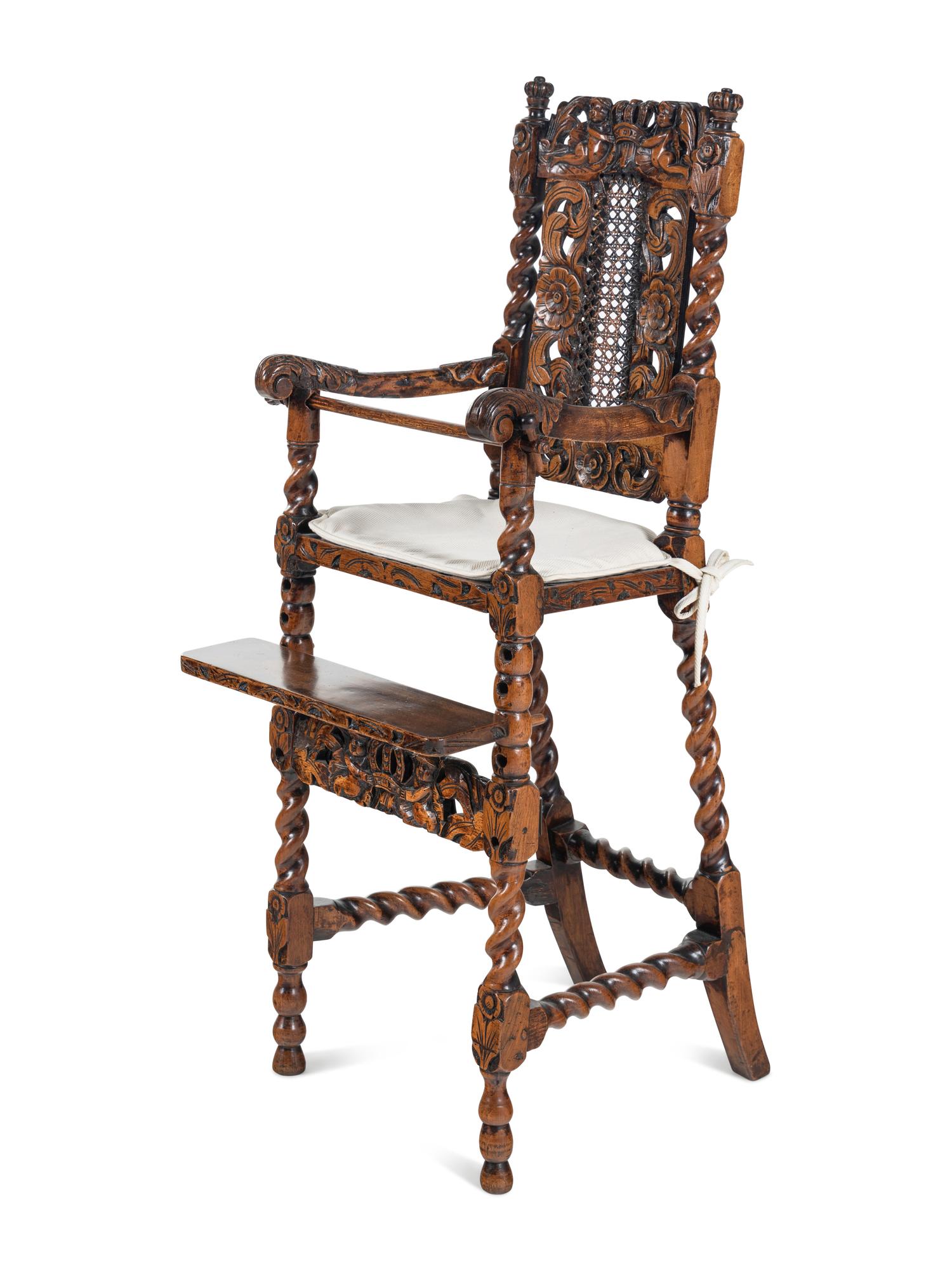 A William and Mary Walnut Highchair