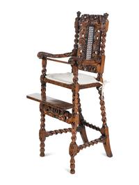A William and Mary Walnut Highchair
