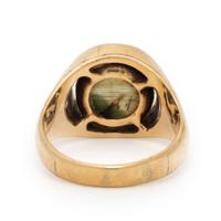 CAT'S EYE TOURMALINE AND YELLOW GOLD RING