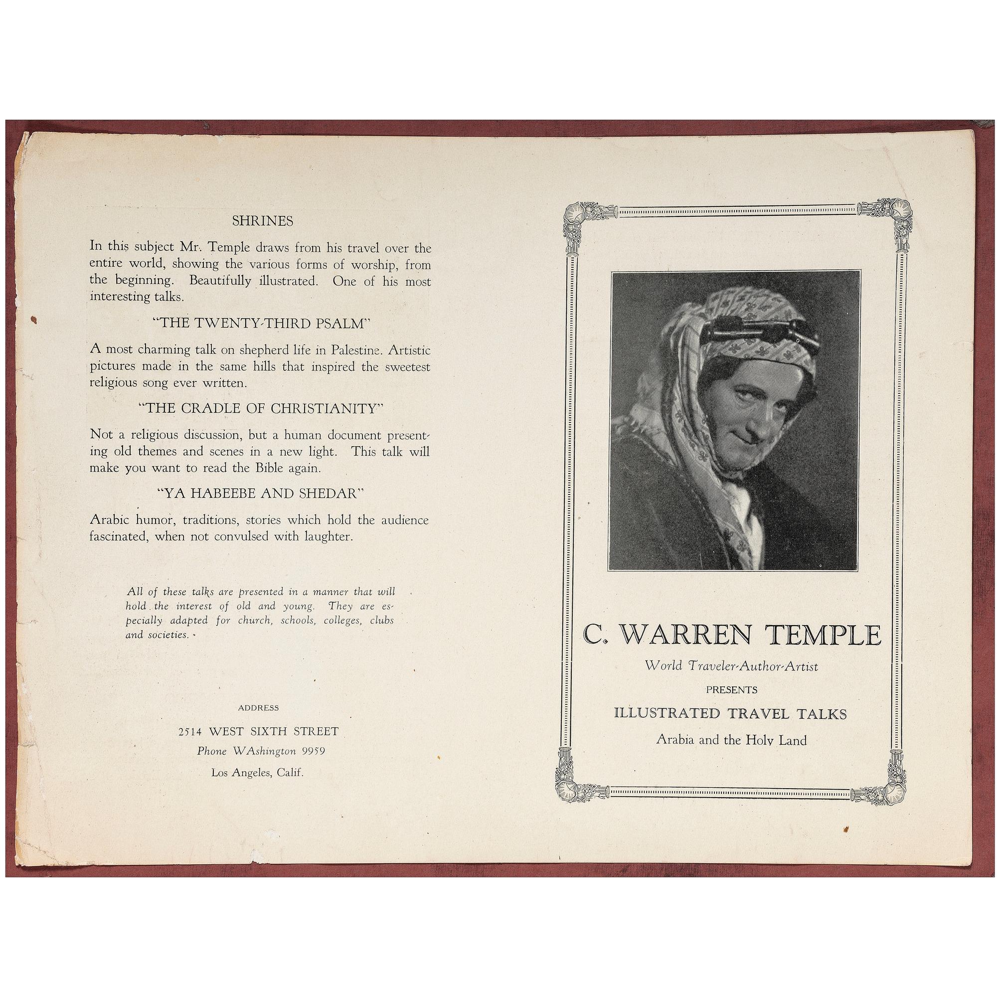 [EARLY PHOTOGRAPHY]. TEMPLE, C. Warren, photographer. Album containing photographs of the Holy Land. [Ca early 20th century].