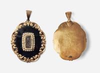 A collection of seven pieces of mourning jewelry, 18th and 19th century