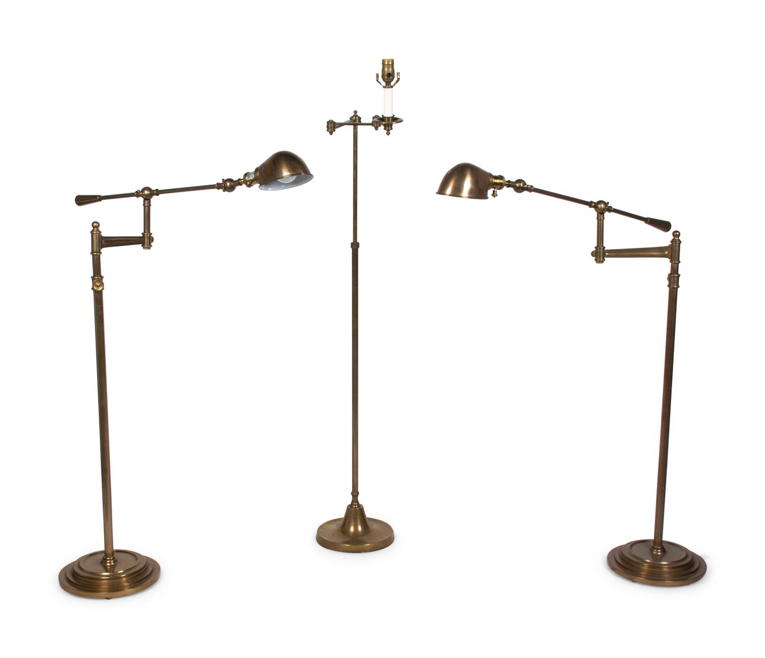 Three Brass Floor Lamps