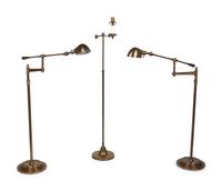 Three Brass Floor Lamps