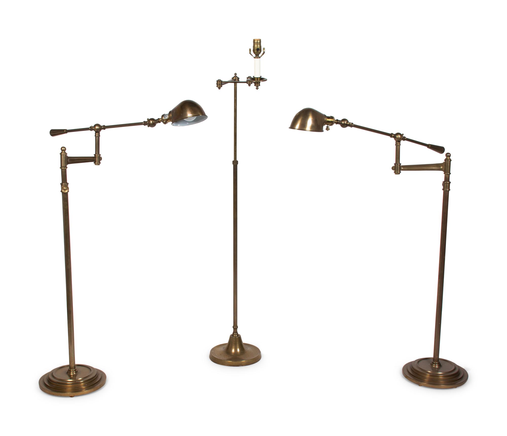 Three Brass Floor Lamps