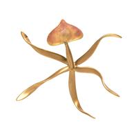 ANGELA CUMMINGS, YELLOW GOLD AND ENAMEL ORCHID BROOCH