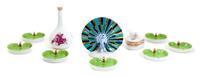 Seven Herend Porcelain Lily Pad Form Butter Dishes Height of tallest 5 1/4 inches. — 20TH CENTURY