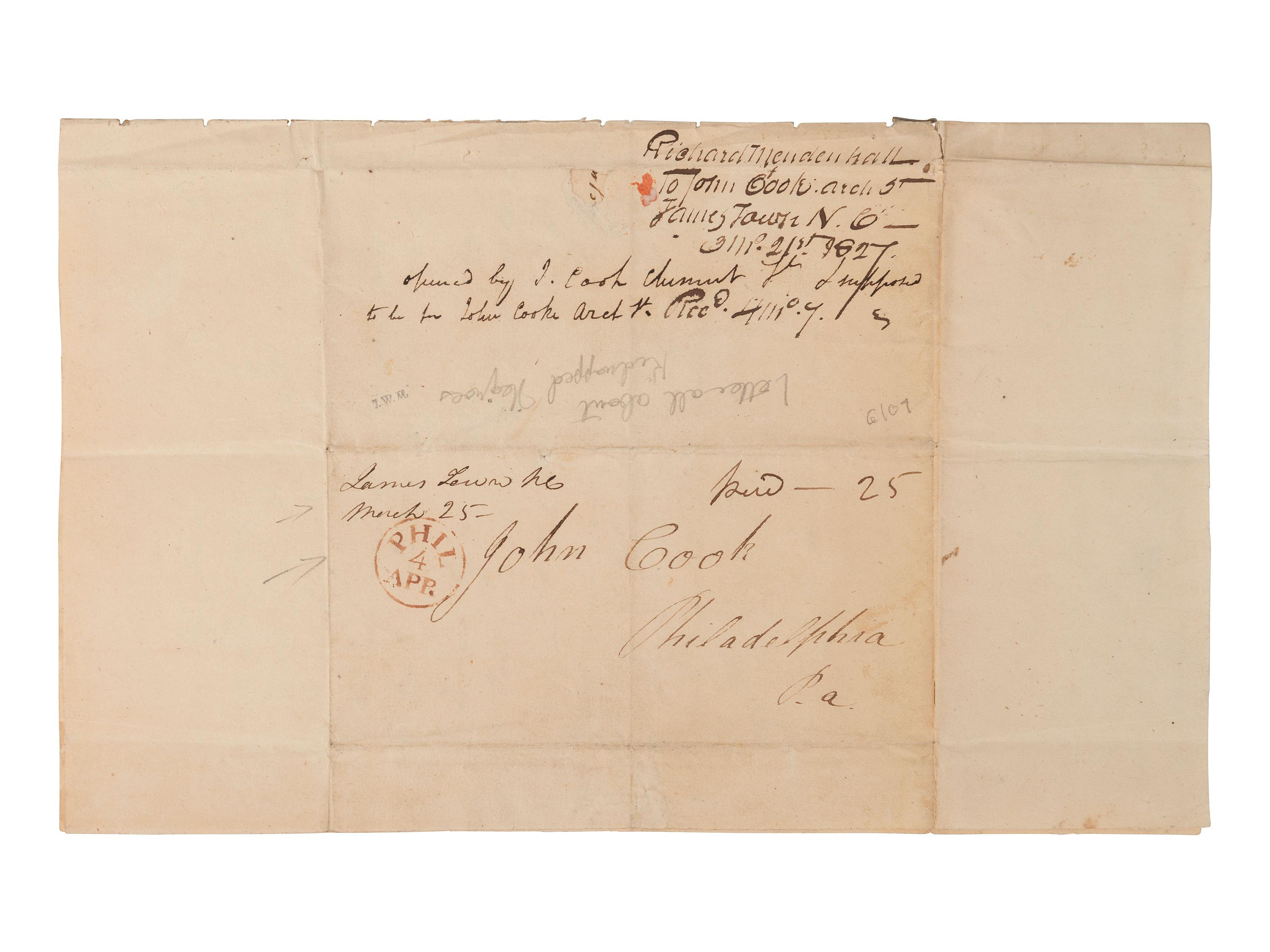 [ABOLITION]. Quaker letter regarding slavery & kidnapping of free Black people. Jamestown, NC, 1827.
