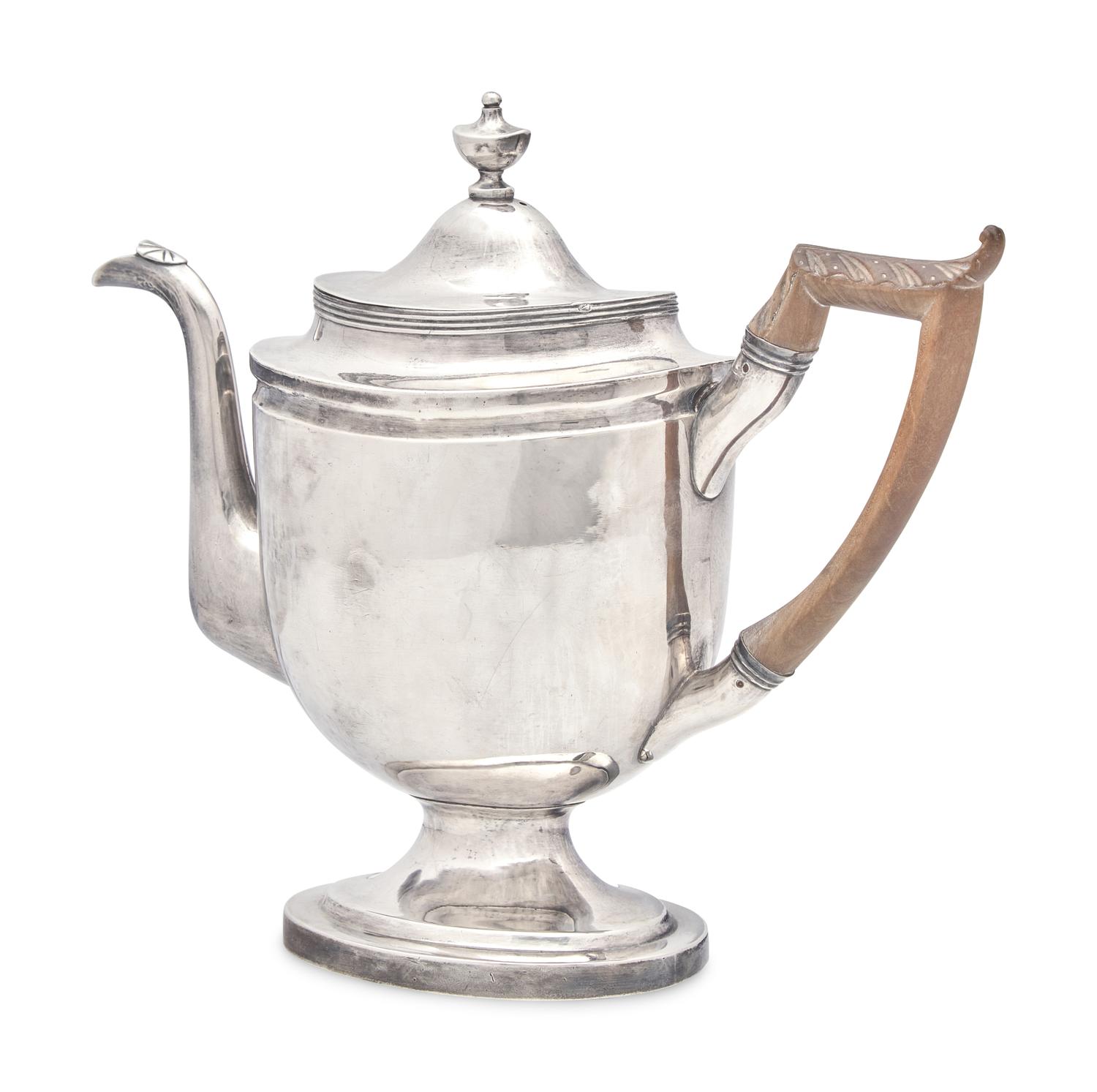 A Federal Silver Urn-Form Teapot, Samuel Williamson, Philadelphia, PA (1772-1843), Circa 1800