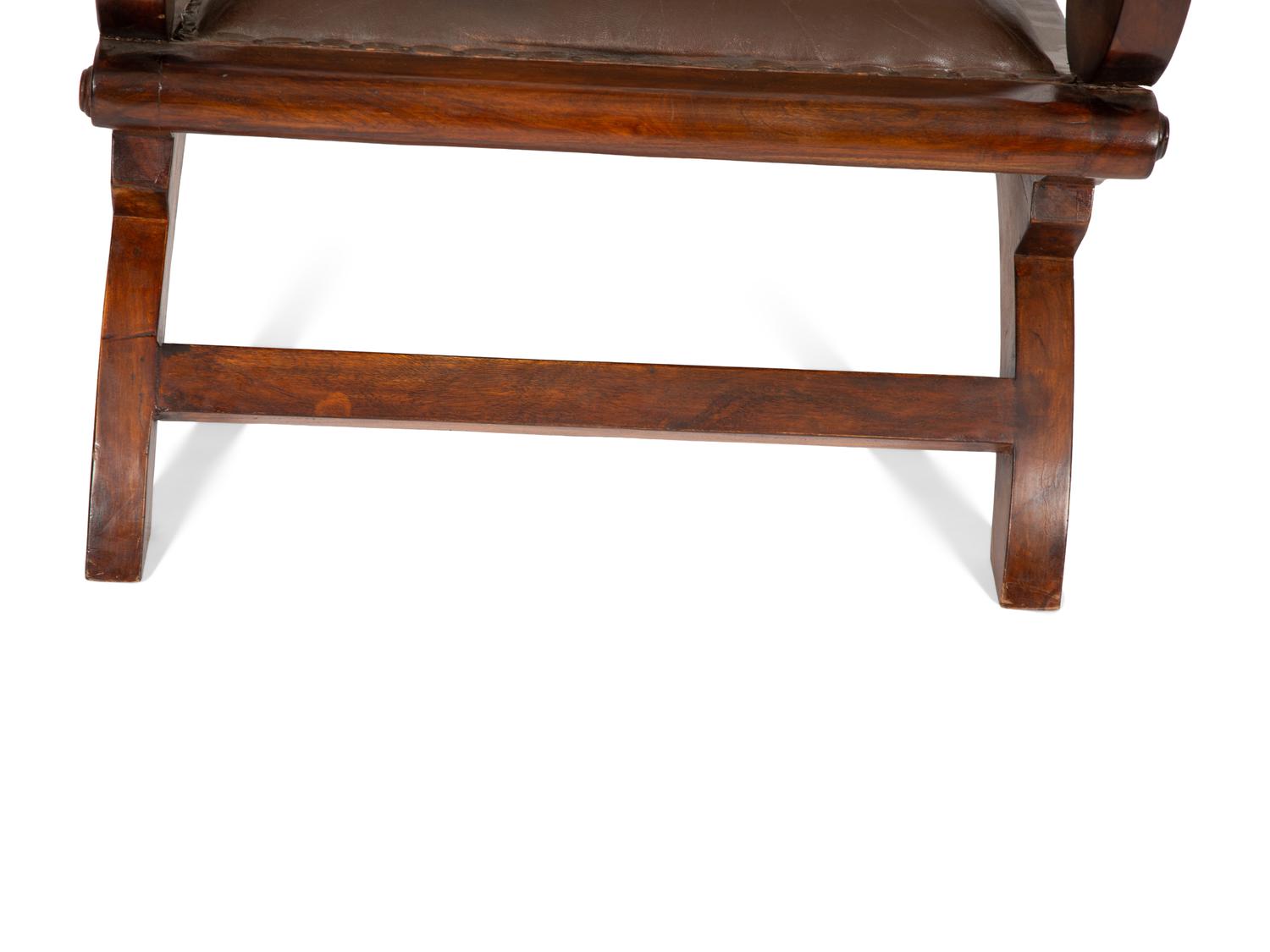 A Mahogany and Leather Armchair