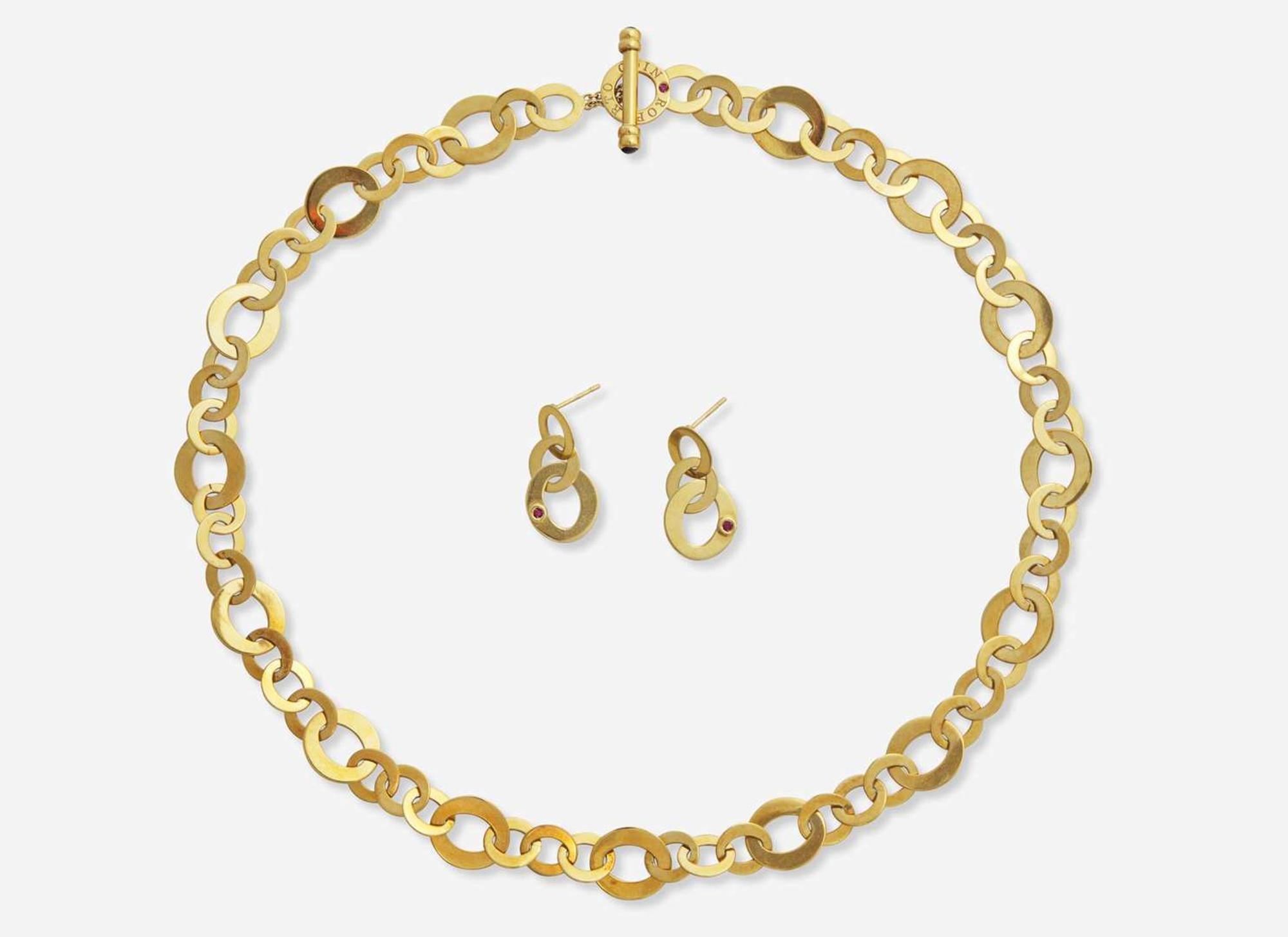 A Matching Set of Roberto Coin Earrings and Necklace