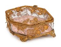 A French Art Nouveau Gilt-Bronze-Mounted Hexagonal Glass Box