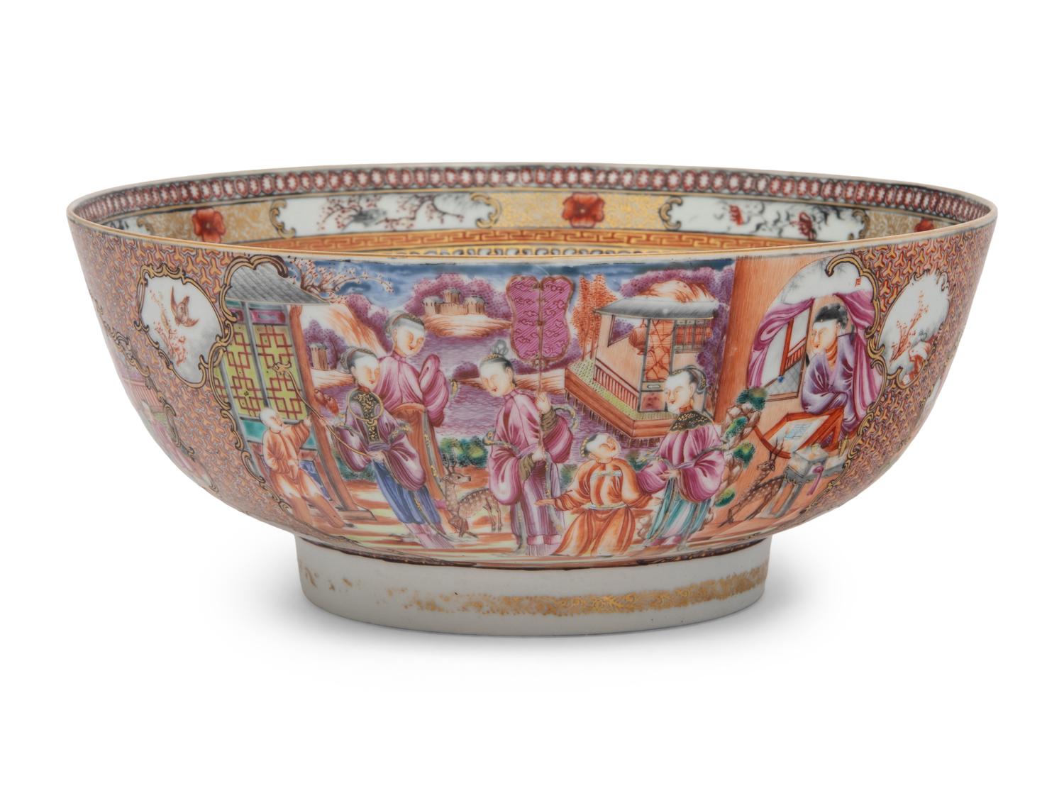 A Chinese Export Porcelain Punch Bowl