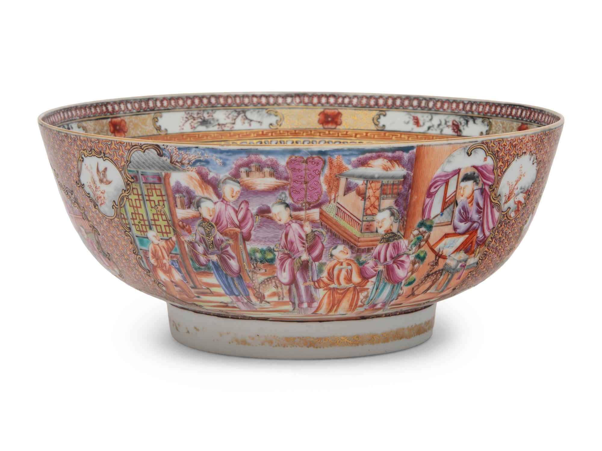 A Chinese Export Porcelain Punch Bowl