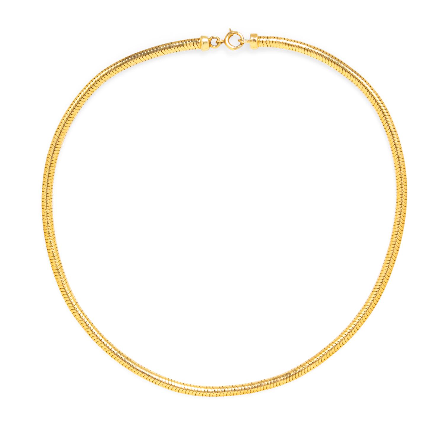 A 14 Karat Yellow Gold Necklace,