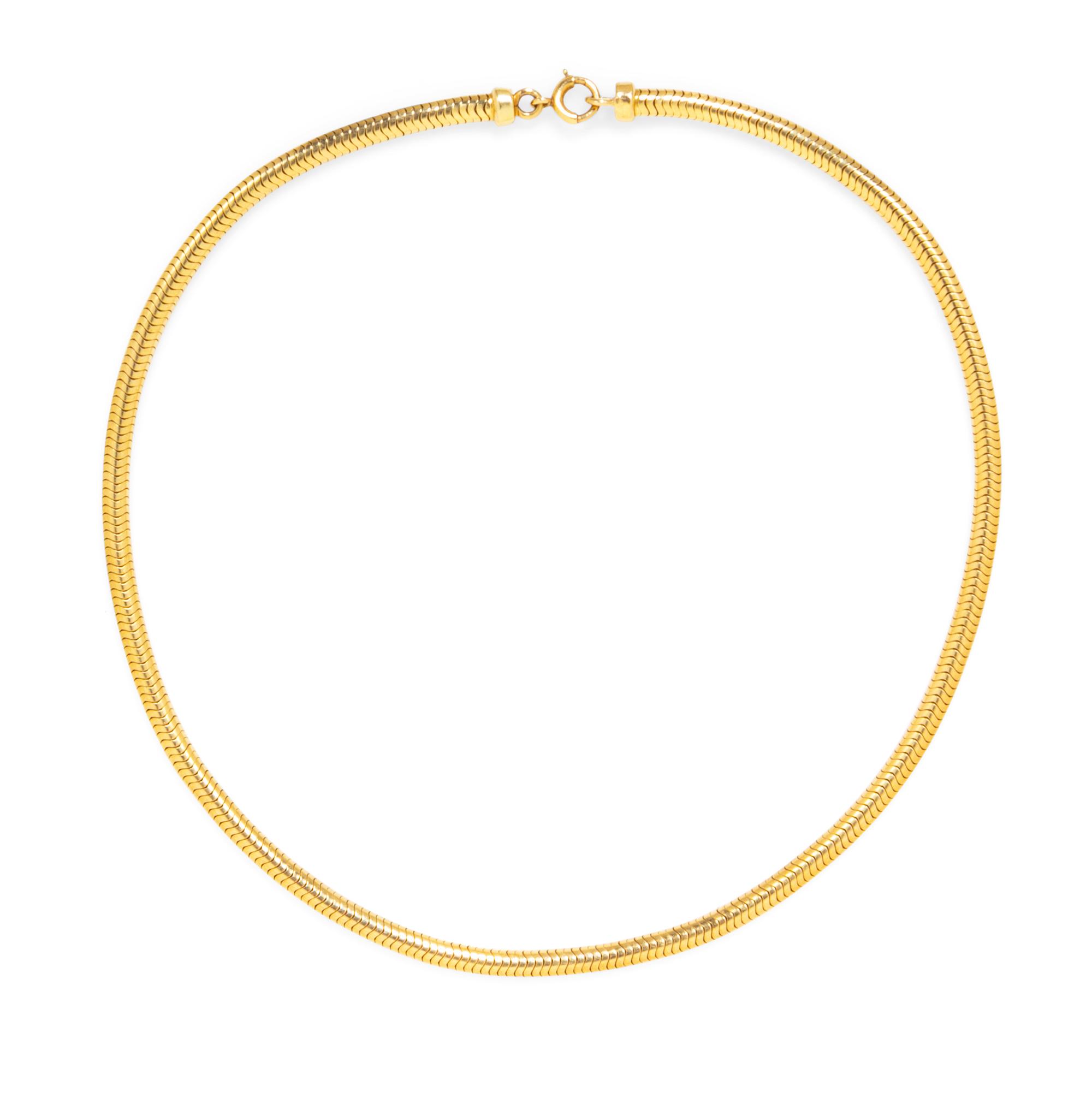 A 14 Karat Yellow Gold Necklace,