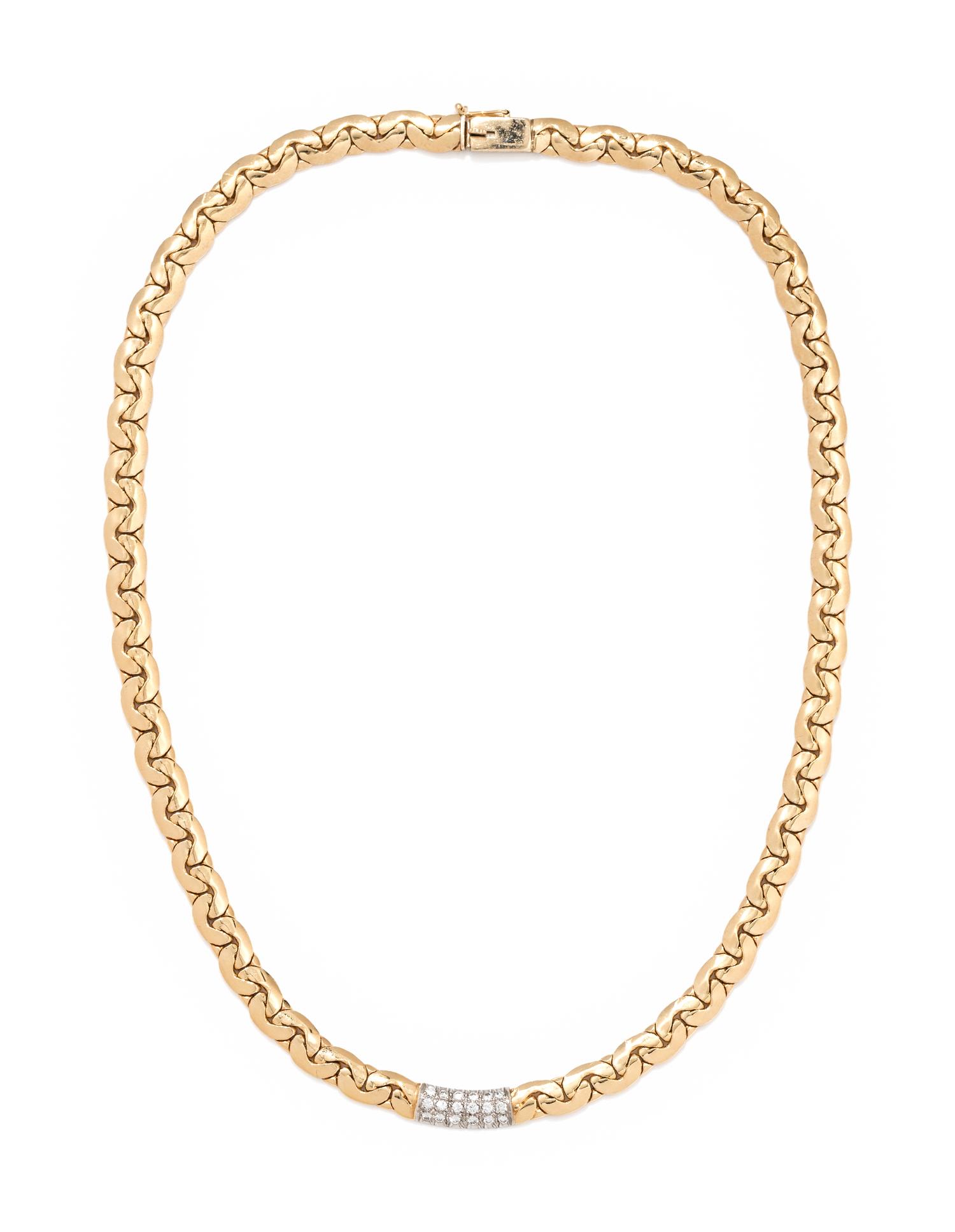 YELLOW GOLD AND DIAMOND NECKLACE