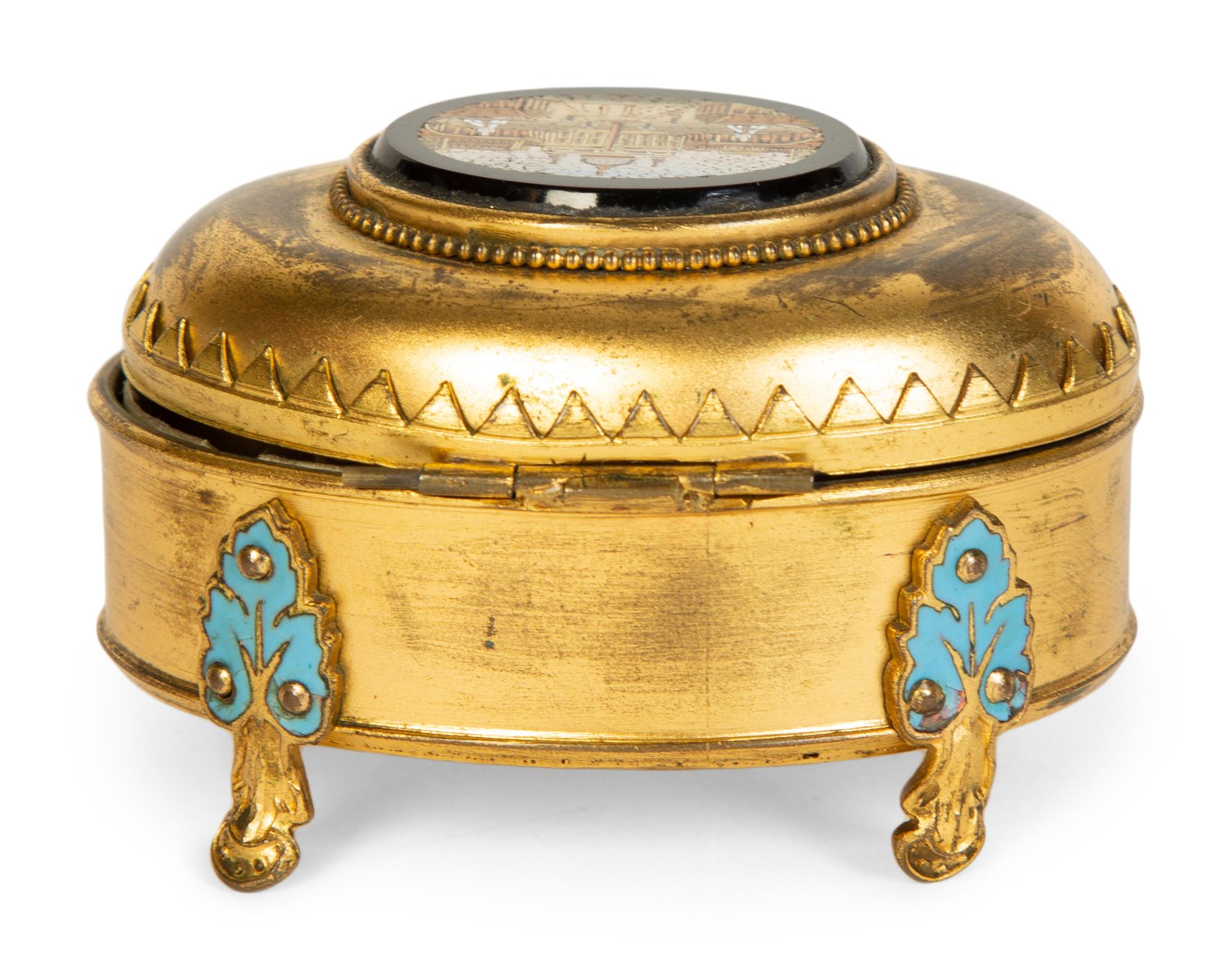 An Italian Micromosaic and Gilt Metal Trinket Box