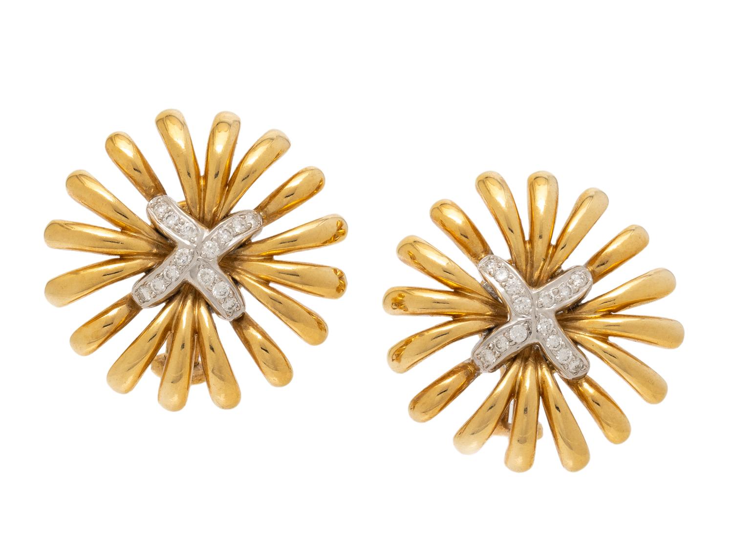YELLOW GOLD AND DIAMOND EARRINGS