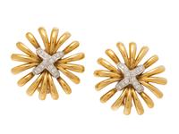 YELLOW GOLD AND DIAMOND EARRINGS