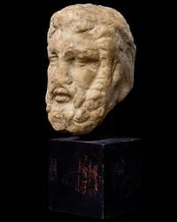 A Roman Marble Portrait Head of a Beaded Man