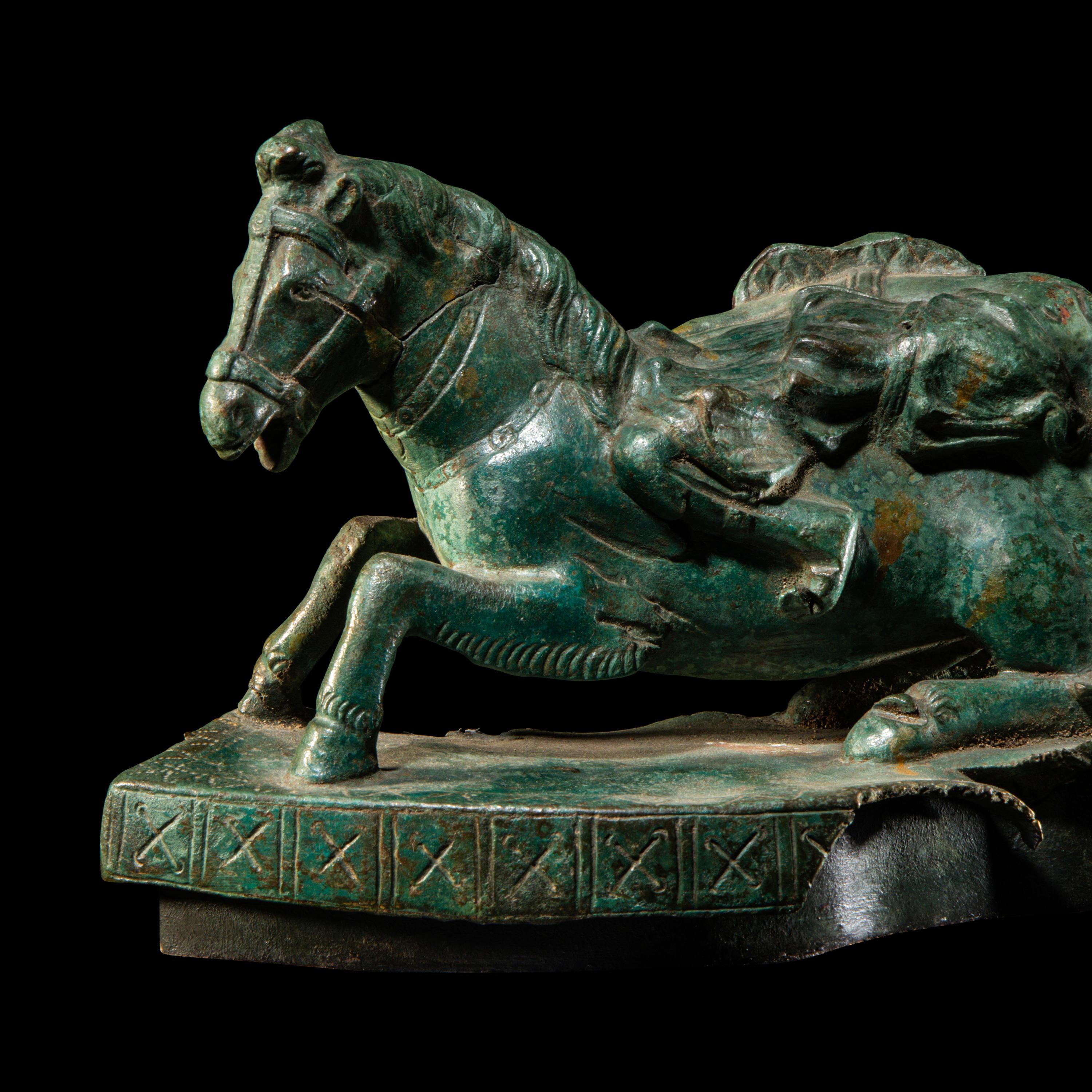 A Roman Bronze with a Slain Amazon on Horseback