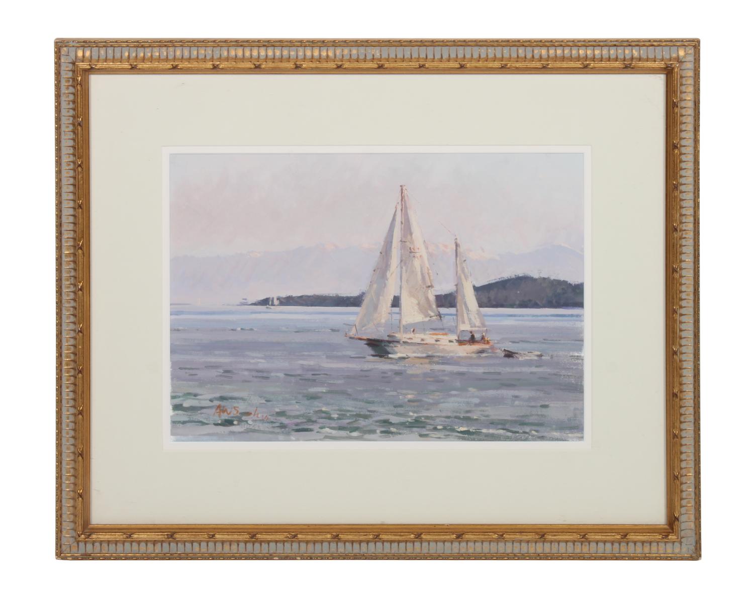 Xiaogang Zhu, (American, b. 1954), Sailing on Puget Sound