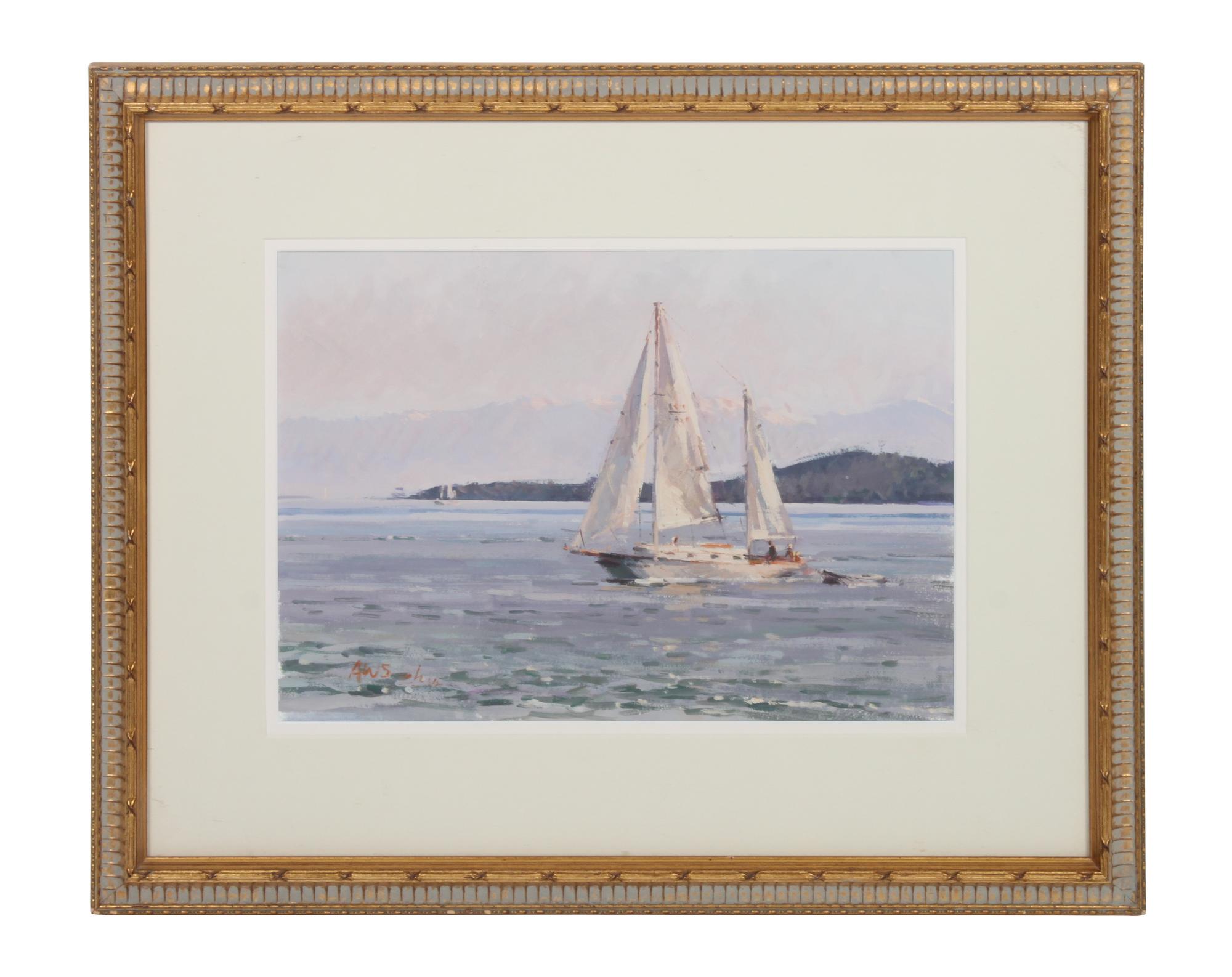 Xiaogang Zhu, (American, b. 1954), Sailing on Puget Sound