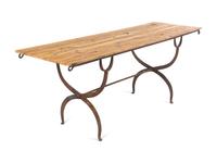 A French Iron and Reclaimed Wood Console Table