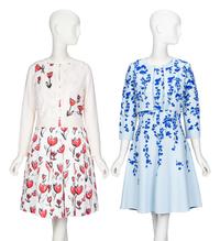 Oscar de la Renta & Carolina Herrera, Two Cardigan & Dress Ensembles