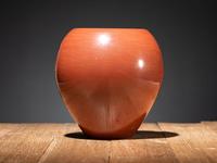Redware Pottery Jar, with Bear Paws