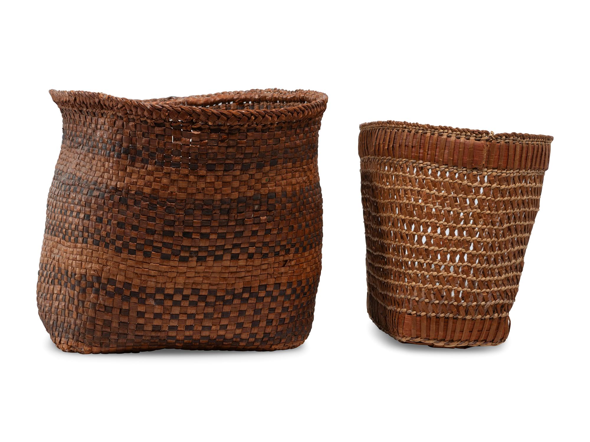 Northwest Coast Cedar Bark Plaited Baskets