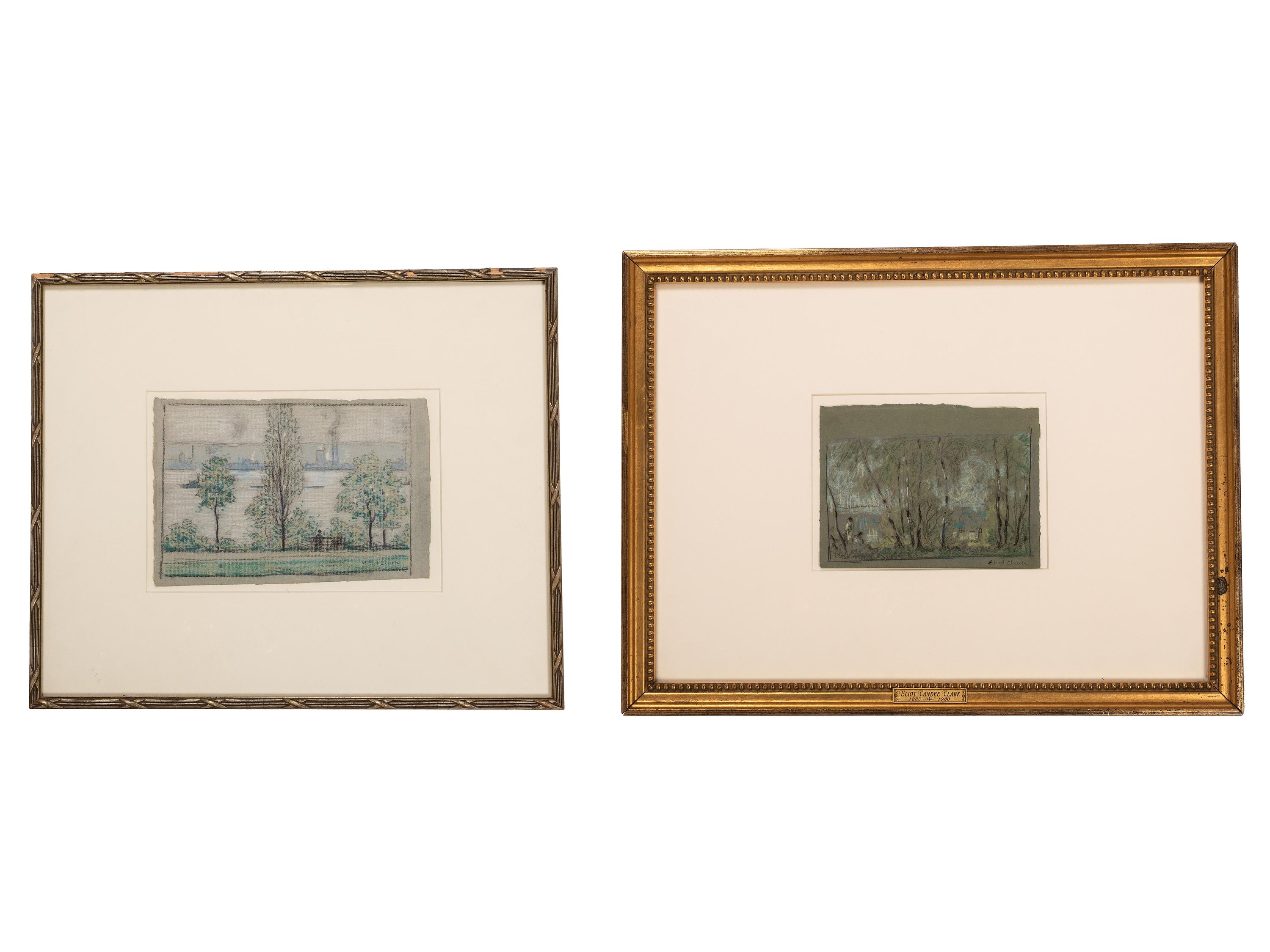 Eliot Candee Clark (American, 1883-1980) — Hudson River from Riverside Park and Early Spring in Central Park (two works)