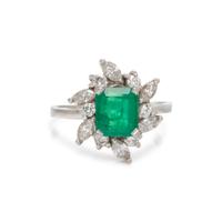EMERALD AND DIAMOND RING