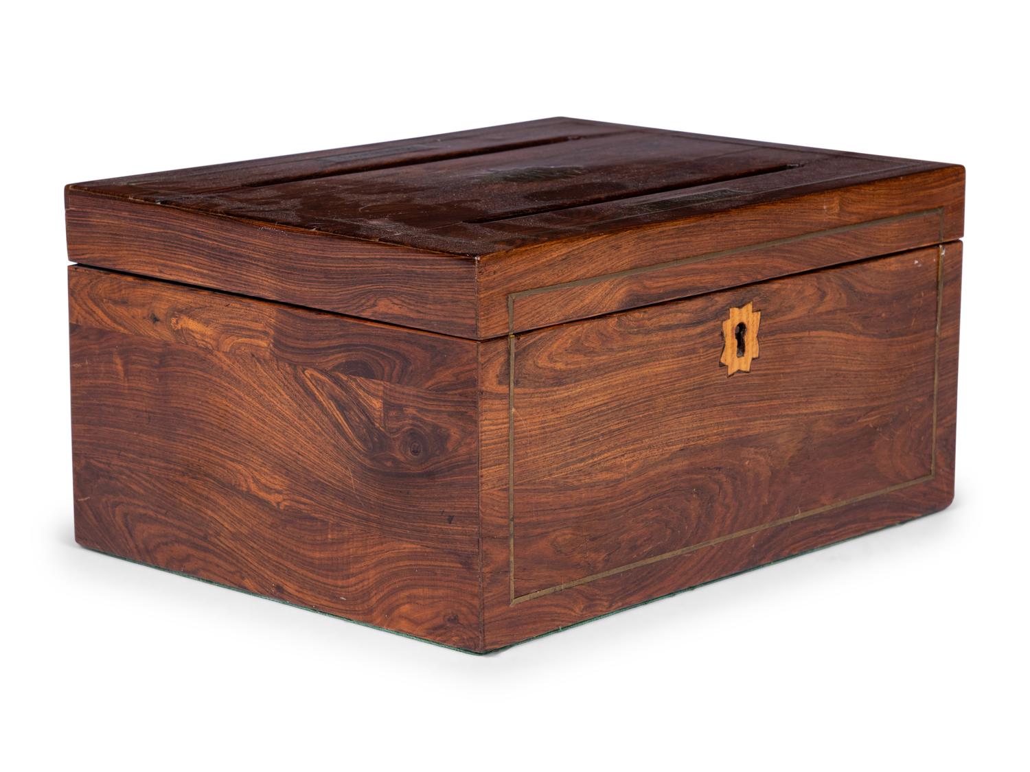 A Regency Brass Mounted Rosewood Letter Box