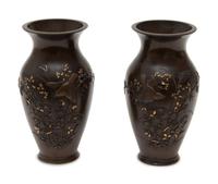A Pair of Japanese Bronze Vases — 20TH CENTURY