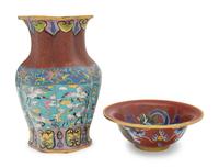 16 Chinese Cloisonné Enamel Vessels