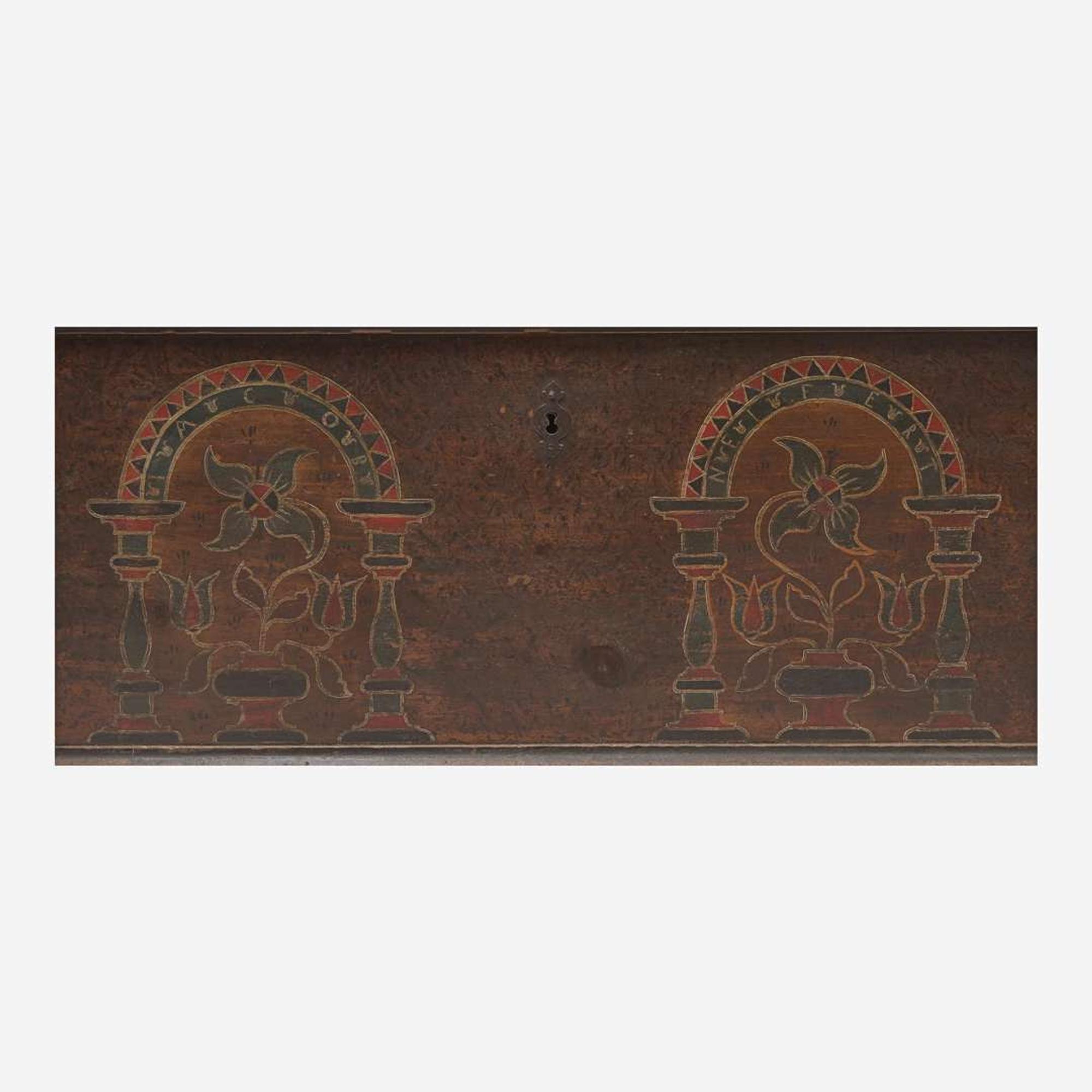 A painted and decorated blanket chest for Jacob Neifert Berks County, PA, late 18th century