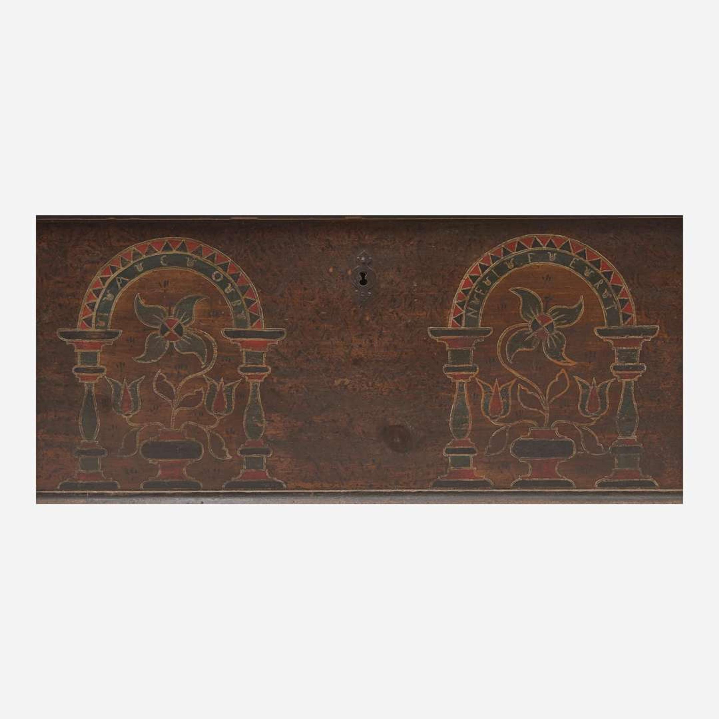 A painted and decorated blanket chest for Jacob Neifert Berks County, PA, late 18th century