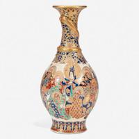 A Japanese enameled Satsuma pottery vase 19th century