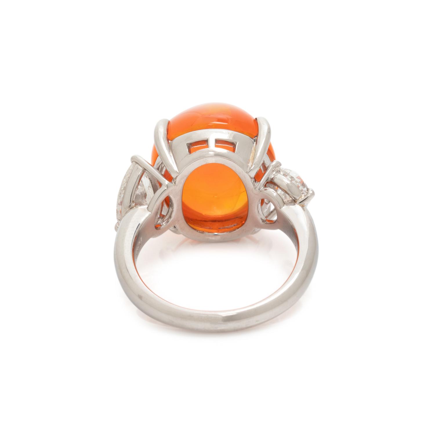 FIRE OPAL AND DIAMOND RING
