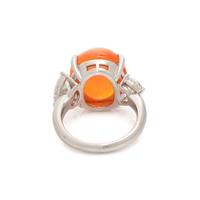 FIRE OPAL AND DIAMOND RING