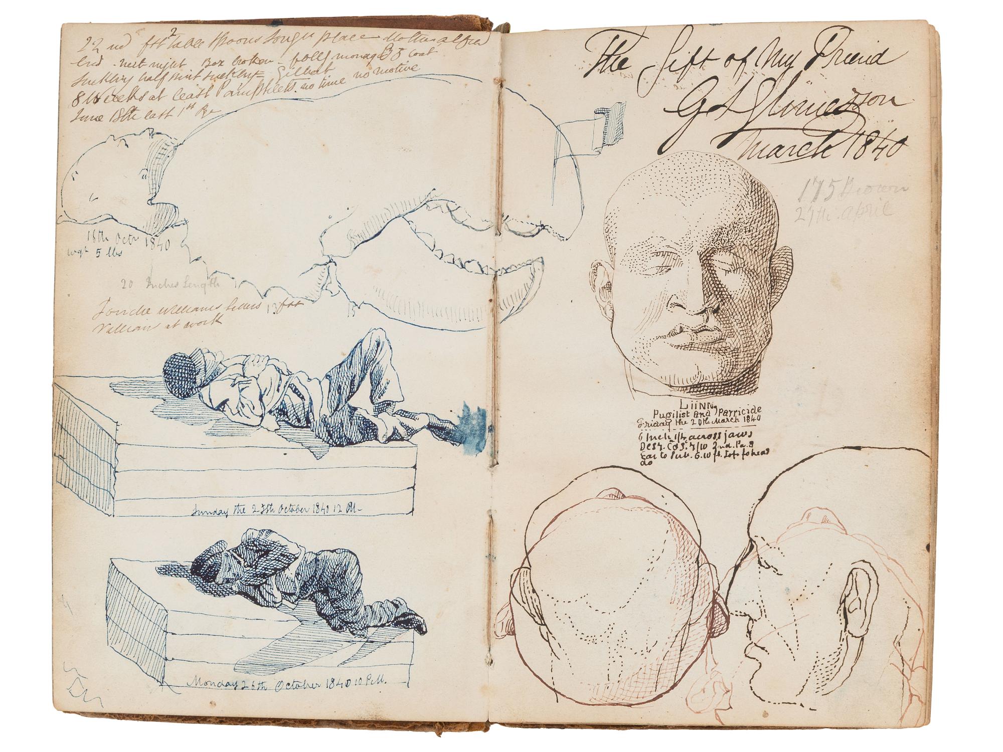 [EARLY PHOTOGRAPHY]. Manuscript diary of an itinerant portraiture artist, phrenology enthusiast, and daguerreotype experimentalist, documenting his daily endeavors in New York City and Albany. 1840.