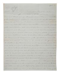 [SLAVERY & ABOLITION]. MORRIS, Thomas (1776-1844). Autograph letter signed ("Tho Morris"). Washington, 3 March 1838. Regarding slavery and "doctrine of Mr. Calhoun's resolutions".