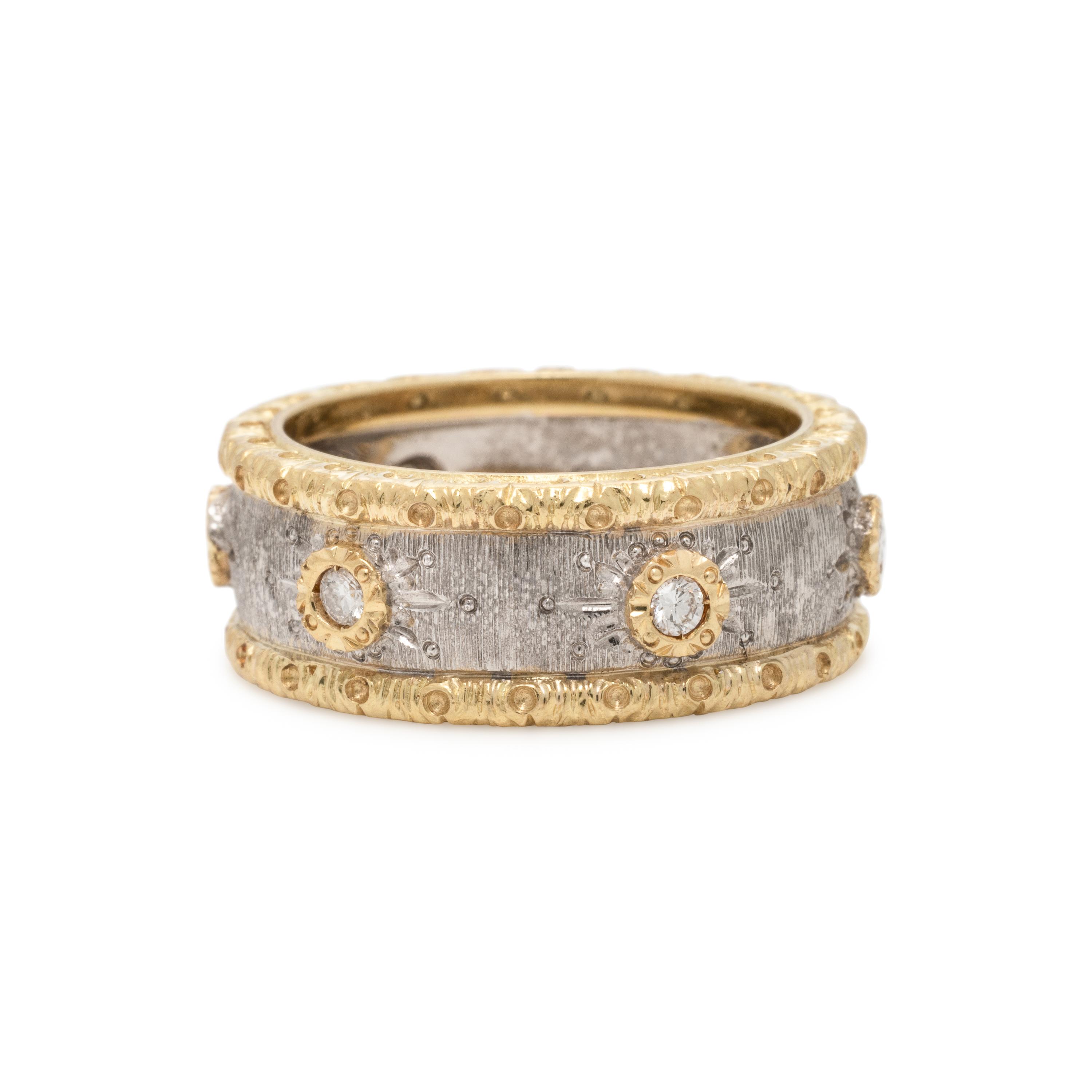 Bicolor Gold and Diamond Band