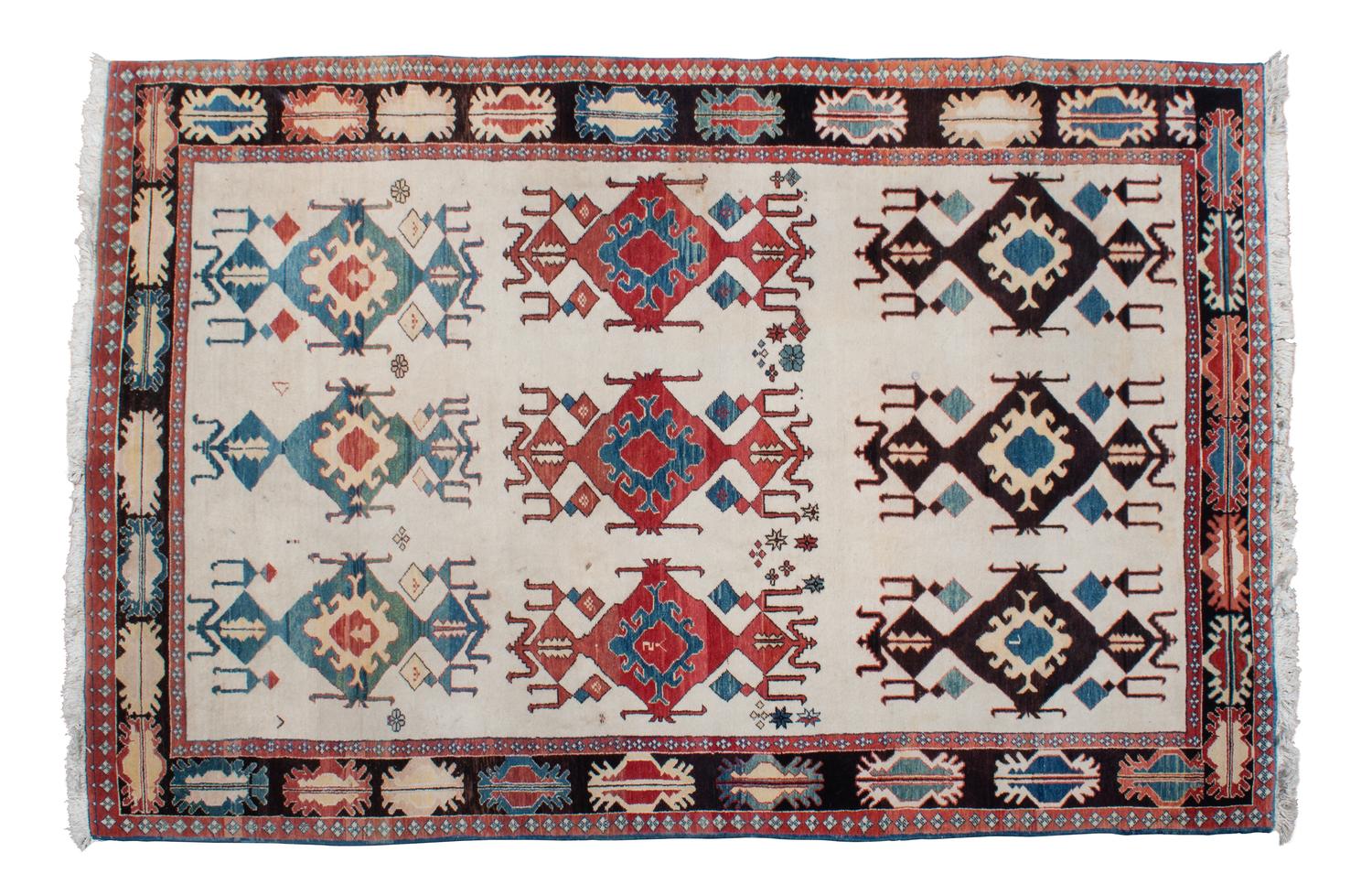 An Afshar Persian Tribal Wool Rug 6' x 8' — 20TH CENTURY