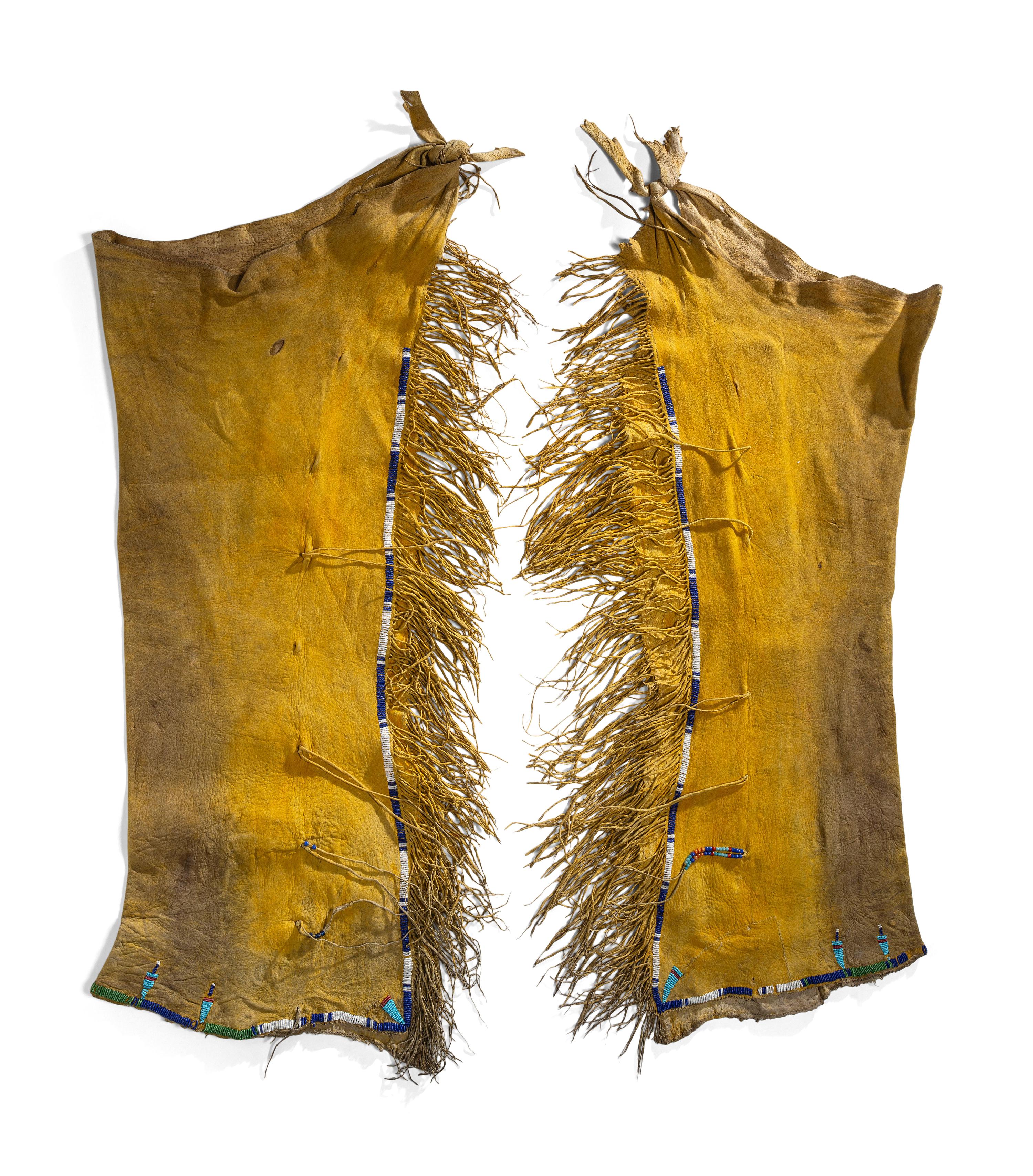 Assiniboine Beaded Hide Leggings, wth Pictorial Elements